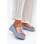 Boto Womens Slippers With Transparent Strap On Wedge Jeans Meltiana