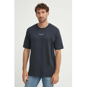 Pamučna majica Marc OPolo za muškarce, boja: tamno plava, s tiskom, 426201251382