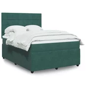 vidaXL vidaXL Box spring postelja z vzmetnico temno zelen 140x190 cm žamet, (21306197)