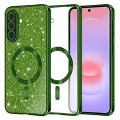 TPU gel maskica Techsuit Luxury Glitter MagSafe za Samsung Galaxy A37 - deep green