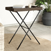 Sklopivi stol s pladnjem smedi 65 x 40 x 75 cm od poliratana