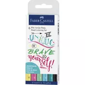 Flomastri Faber-Castell Pitt Artist Pen Hand Lettering - 6 kosov, pastelni komplet