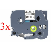 Komplet Brother TZe-FX261/TZ-FX261/PT/P-Touch 36mm, prilagodljiv (Flexible), kompatibilni trakovi (3) - črn izpis/bel trak