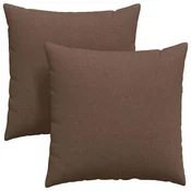 Vidaxl Blazine za kavč 2 szt. Rjava 60 x 60 cm blago
