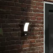 Vidaxl vidaXL LED zunanje stenske svetilke s senzorjem, 2 kosa, črne, aluminijaste