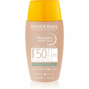 Bioderma Photoderm Nude Touch mineralni fluid za sončenje za obraz SPF 50+ odtenek Golden 40 ml