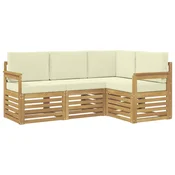 Set vanjskih sofa 4 pcs Bijela i krem 187,5 x 128,5 x 73 cm