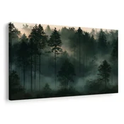 Slika megleni gozd ob zori - 60x40
