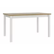 Stol Victorville 126 Sonoma hrast, Bijela, 76x80x140cm, EstensioneNastavak, Laminirani iveral, Drvo, Djelomicno sastavljeno