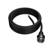 shumee Priključni kabel 5 m z ravnim vtičem 250 V 16 A 3 x 2,5 mm2 IP44 H05VV-F PP-40H črne barve W-98397