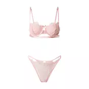 Trendyol Dusty Rose Lace Ribbon/Bow Rope Suspender Underwire Coverless Knitted Underwear Set