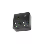 Rozdelnik uticnica sa prekidacem LINEA, 2x 230 V + 3x USB A/C, SCHUKO, crna