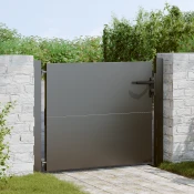 Vrtna vrata Crna 110 x 105 cm Celik s prahom premazan
