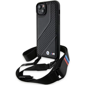BMW BMHCP15S23PSCCK iPhone 15 black hardcase M Edition Carbon Stripe Strap (BMHCP15S23PSCCK)