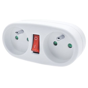 Solight hub, 2 x 10A, bijeli, prekidac [P107]