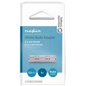 NEDIS CAGB22950ME, Stereo audio adapter, 3,5 mm ženski, Niklovani, Metal, Srebrni