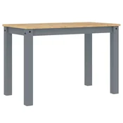 Vidaxl Jedilna miza PANAMA siva 112x60x75 cm trdna borovina