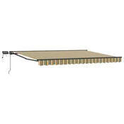 Vidaxl Ročno senčilo s LED-ji Zelena, Rumena, Antracit 4 x 3,5 m