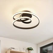 Lucande LED stropna svetilka Sakina, črna, kovina, O 48cm - Dnevna soba/jedilnica - Dizajn - črni pesek