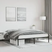 shumee vidaXL Kovinski posteljni okvir črne barve 183x213 cm