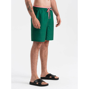 OMBRE Moške dvobarvne rebraste kopalne hlače V3 OM-SRBS-0141 temno zelena MDN125750 L
