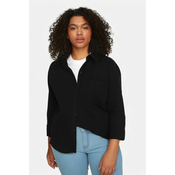 Trendyol Curve Black Boyfriend Woven Shirt TBBS22GO0323