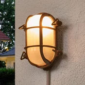 Moretti Luce Zunanja stenska svetilka ovalna Bengt medeninasta antika/opal - Pomorski - starinska medenina, baker, beli opal - Kovina