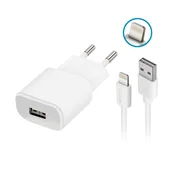 FOREVER TC-01 Punjac 1x USB 1A + Lightning, Beli