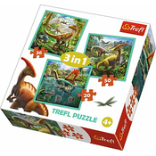 Trefl - Puzzle 3v1 Unusual world of dinosaurs - 15 - 39 kosov