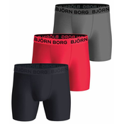 Bokserice Björn Borg Performance Boxer 3P - pink/grey