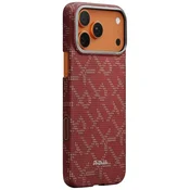 Pitaka OVITEK PITAKA Z MONOGRAMOM - ZLAT/RDEČ ZA IPHONE 17 PRO MAGSAFE, ELEGANTEN IN UDOBEN