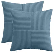 vidaXL Prevleka za blazino 2 pcs ALMELO Modra 50 x 50 cm korduroy
