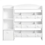 Songmics Otroška polica z 8 škatlami 30x1131x104 cm bela