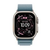 Apple Watch Ultra 3 Cellular 49mm Natural Titanium Case with Light Blue Alpine Loop - Large