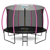 INLEA ULTIMATE Jump trampolin 366 cm z notranjo zaščitno mrežo - črna/roza