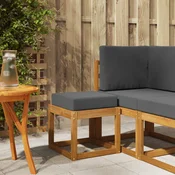 Klupa za sjedenje Prirodna i antracit 43 x 43 x 37 cm - Prirodno i antracit 40 cm Otvoreno područje nogu