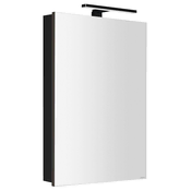 SAPHO GRETA kopalniška omarica z LED osvetlitvijo, črna mat, 50x70x14 cm
