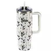 Termovka s slamico MIAU - flower, 900 ml