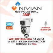NIVIAN 2K ROTACIJSKA AI WIFI NADZORNA KAMERA NVS-IPC-0S6-DUAL