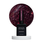 NAILSOFTHENIGHT Odsevna baza 12 - hibridna baza z bliskavim učinkom z bordo kosmiči, 10 ml