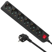 slomart Maclean napajalni trak, 6 vtičnic, tip nemški, 3500W, 5m