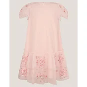 Monsoon Children Haljina za devojcice Heart mesh trapeze, Roze