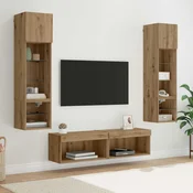 TV zidna jedinica 6 pcs Umjetnicki hrast Konstruirano drvo