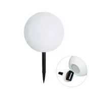 Zunanja svetilka bela 30 cm, vključno z LED IP44 Solar RGBW - Ludger
