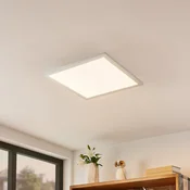 Lindby Smart LED stropna plošča Kjetil 40 x 40 cm Tuya RGB CCT - Študija/pisarna - Sodobni - srebrna, bela - Kovina