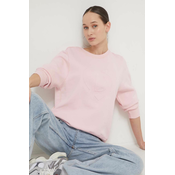 Bombažen pulover Desigual ženska, roza barva