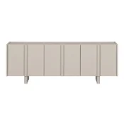 Svetlo siva TV omarica iz masivnega bora 152x53x46 cm Basu – WOOOD