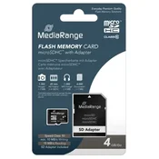 MEDIARANGE GERMANY MEMORIJSKE KARTICE 4GB MICRO SDHC+ADAP C10/MR956