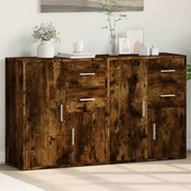 Komoda 2 kosa dimljeni hrast 60x31x70 cm inženirski les