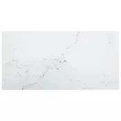 Stolna ploca bijela 100x50 cm 6 mm staklena s mramornim uzorkom